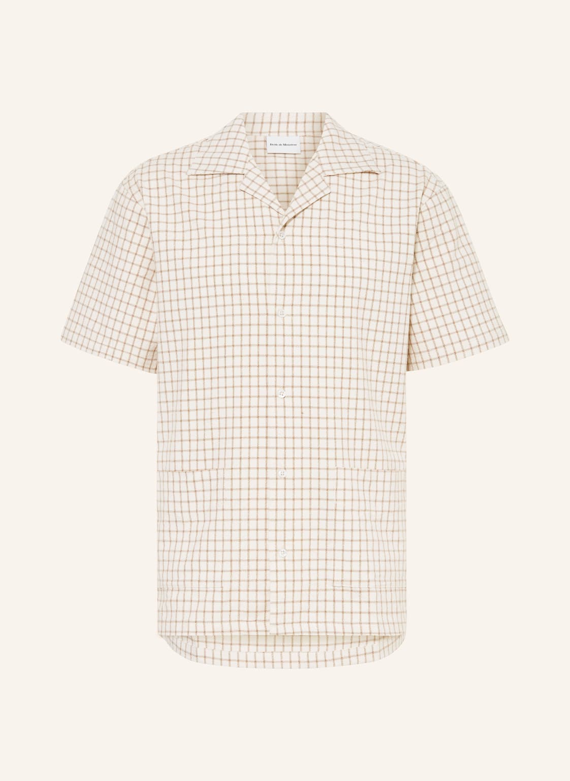 Drôle De Monsieur Kurzarm-Hemd La Chemise Carreaux Comfort Fit Mit Seide beige von DRÔLE DE MONSIEUR