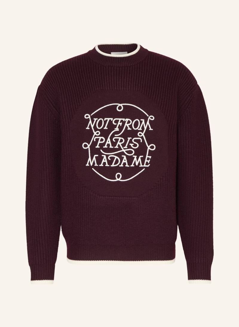 Drôle De Monsieur Pullover La Maille Aus Merinowolle rot von DRÔLE DE MONSIEUR