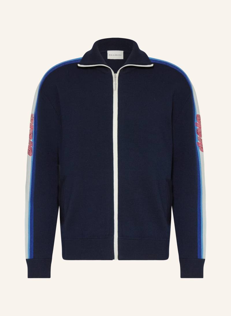 Drôle De Monsieur Strickjacke La Maille Zippée Drôle Aus Merinowolle blau von DRÔLE DE MONSIEUR