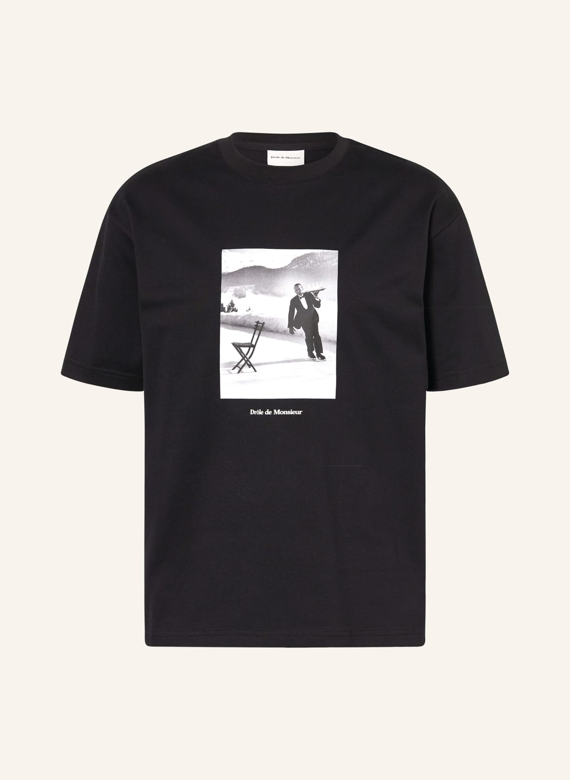 Drôle De Monsieur T-Shirt Le T-Shirt Ice Skating Waiter schwarz von DRÔLE DE MONSIEUR