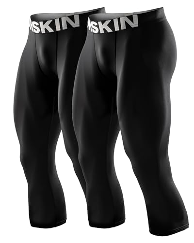 DRSKIN 3, 2 oder 1 Pack Herren 3/4-Kompressionshose, Leggings, Shorts, Sport, athletisch, Baselayer, Laufen, Workout, Active, Line Bb801-black, 2er-Pack, Groß DRSKIN 3, 2 oder 1 Pack Herren 3/4-Kompressionshose, Leggings, Shorts, Sport, athletisch, Baselayer, Laufen, Workout, Active, Line Bb801-black, 2er-Pack, Groß von DRSKIN