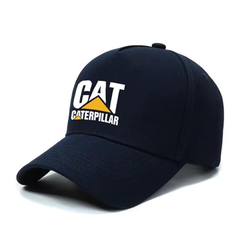 DRTBAC Cap Herren Ca.ter-pillar, Verstellbar Baumwolle Baseballcap Sonnenhut, Atmungsaktiv Sport Running Schirmmütze Basecap(Navy Blue) von DRTBAC