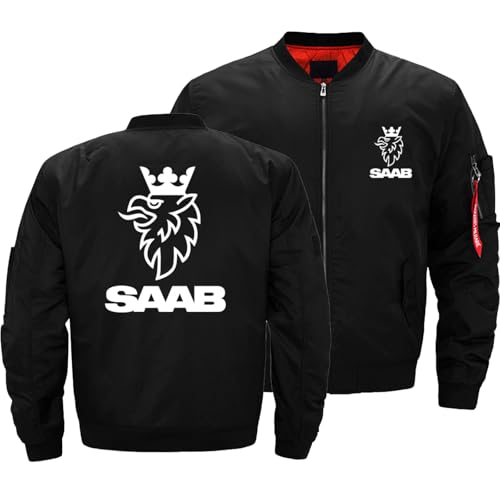 DRTBAC Herren Jacke Übergangsjacke S.A.A.B, Verdicken Winddichte Oberbekleidung und Fleece-Innenseite, Frühling Herbst Biker Trainingsjacke Bomberjacke(Black,XXL) von DRTBAC