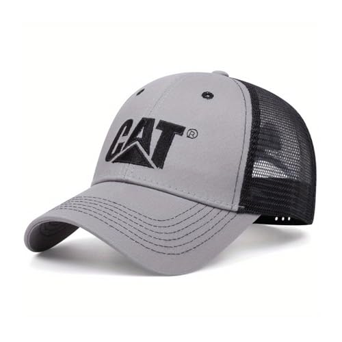 DRTBAC Kappen Herren Ca.ter-pillar, Freizeit Retro Unisex Einstellbare Baseball Hut, Sport Golf Reisen Basecap für Damen Herren(Grey) von DRTBAC