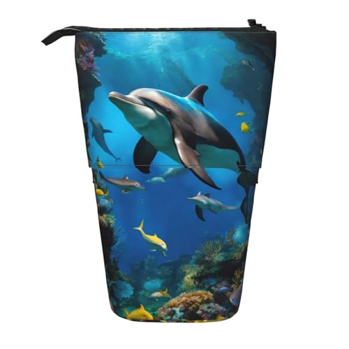 DRTGEDS 3D Pop-Up-Federmäppchen und Kosmetiktasche mit Teleskop-Motiv und Delphi-Motiv von DRTGEDS