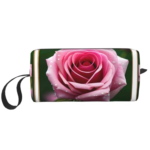 DRTGEDS Dew Rose Kosmetiktasche für Damen, kleine Make-up-Tasche für Geldbörse, Make-up-Tasche, Reise-Make-up-Tasche mit Reißverschluss, Dew Rose 2, Einheitsgröße von DRTGEDS