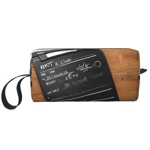 DRTGEDS Film-Kosmetiktasche für Damen, kleine Make-up-Tasche für Geldbörse, Make-up-Tasche, Reise-Make-up-Tasche mit Reißverschluss, Filmklapperbrett-Muster, Einheitsgröße von DRTGEDS