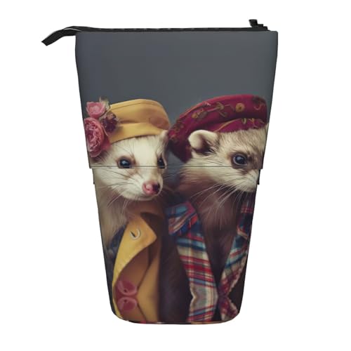 DRTGEDS Französisches Modemodell Frettchen Pop-Up-Federmäppchen und Kosmetiktasche Standup Teleskop-Bastelbedarf Make-up Organizer DRTGEDS Französisches Modemodell Frettchen Pop-Up-Federmäppchen und Kosmetiktasche Standup Teleskop-Bastelbedarf Make-up Organizer von DRTGEDS