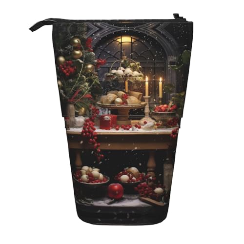 DRTGEDS Frohe Weihnachten Pop-Up-Federmäppchen und Kosmetiktasche, Standup, Teleskop-Bastelbedarf, Make-up-Organizer DRTGEDS Frohe Weihnachten Pop-Up-Federmäppchen und Kosmetiktasche, Standup, Teleskop-Bastelbedarf, Make-up-Organizer von DRTGEDS