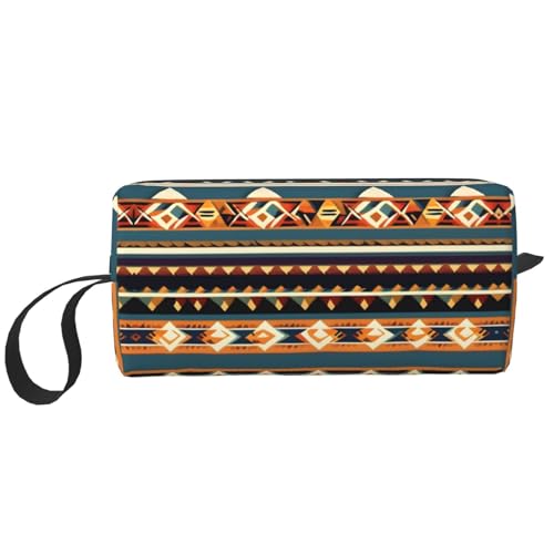 DRTGEDS Kosmetiktasche mit Indianer-Muster, kleine Make-up-Tasche für Geldbörse, Make-up-Tasche, Reise-Make-up-Tasche mit Reißverschluss, Indianer-Muster, Einheitsgröße von DRTGEDS