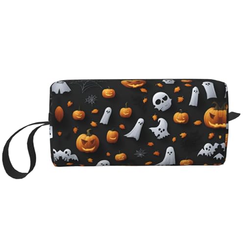 DRTGEDS Kosmetiktasche mit niedlichem Halloween-Muster, kleine Make-up-Tasche für Geldbörse, Make-up-Tasche, Reise-Make-up-Tasche mit Reißverschluss, Niedliches Halloween-Muster, Einheitsgröße von DRTGEDS