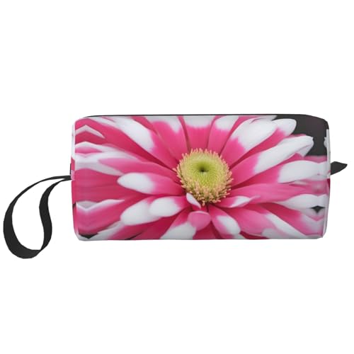 DRTGEDS Kosmetiktasche mit rosa und weißen Blumen für Damen, kleine Make-up-Tasche für Geldbörse, Make-up-Tasche, Reise-Make-up-Tasche mit Reißverschluss, rosa und weiße Blume, Einheitsgröße, Rosa und von DRTGEDS