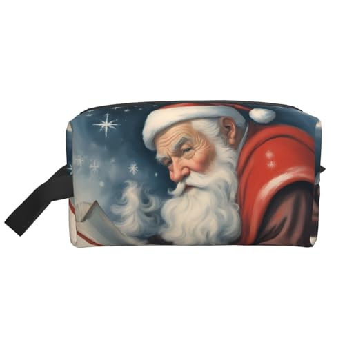 DRTGEDS Kulturbeutel für Herren, Weihnachtsmann, tragbare Reise-Kulturbeutel, Rasiertasche, kleine Tasche, Weihnachtsmann, Einheitsgröße von DRTGEDS