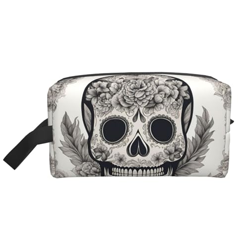 DRTGEDS Kulturbeutel für Herren, mexikanischer Totenkopf, tragbare Reise-Kulturbeutel, Rasiertasche, kleine Tasche, Mexikanischer Totenkopf, Einheitsgröße von DRTGEDS