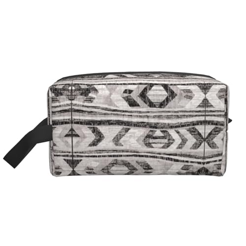 DRTGEDS Kulturbeutel für Herren, tragbar, Reise-Kulturbeutel, Rasiertasche, kleine Tasche, Grau, Graues Tribal, Einheitsgröße von DRTGEDS