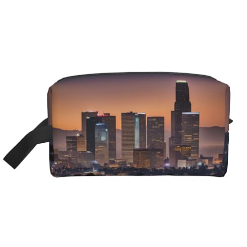 DRTGEDS Los Angeles Skyline Kulturbeutel für Herren, tragbare Reise-Kulturbeutel, Rasiertasche, kleine Tasche, Los Angeles Skyline, Einheitsgröße von DRTGEDS