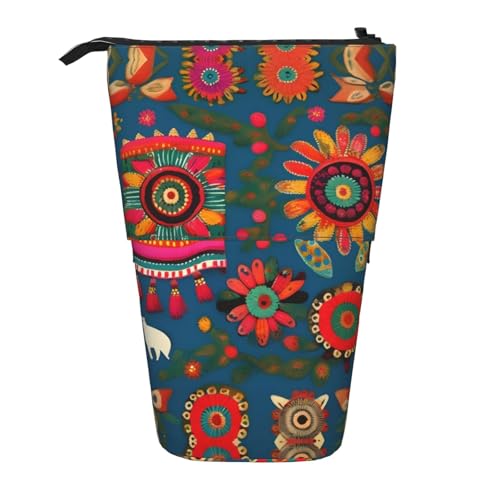 DRTGEDS Mexikanische Volkskunst Boho Pop-Up-Federmäppchen und Kosmetiktasche Standup Teleskop-Bastelbedarf Make-up Organizer DRTGEDS Mexikanische Volkskunst Boho Pop-Up-Federmäppchen und Kosmetiktasche Standup Teleskop-Bastelbedarf Make-up Organizer von DRTGEDS
