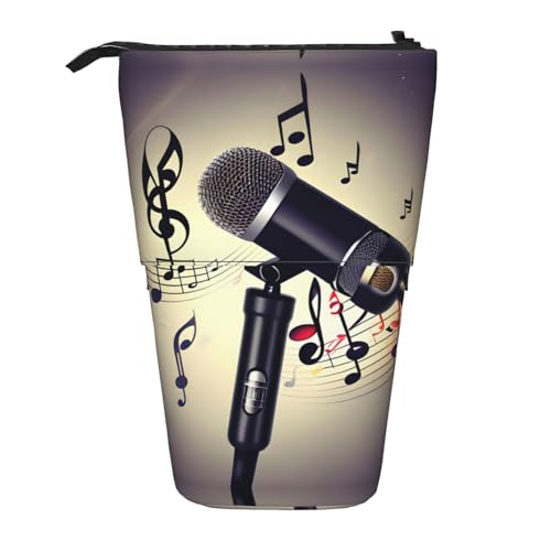 DRTGEDS Mikrofon mit Musiknoten-Pop-Up-Federmäppchen und Kosmetiktasche, ausziehbar, Teleskop-Bastelbedarf, Make-up-Organizer DRTGEDS Mikrofon mit Musiknoten-Pop-Up-Federmäppchen und Kosmetiktasche, ausziehbar, Teleskop-Bastelbedarf, Make-up-Organizer von DRTGEDS