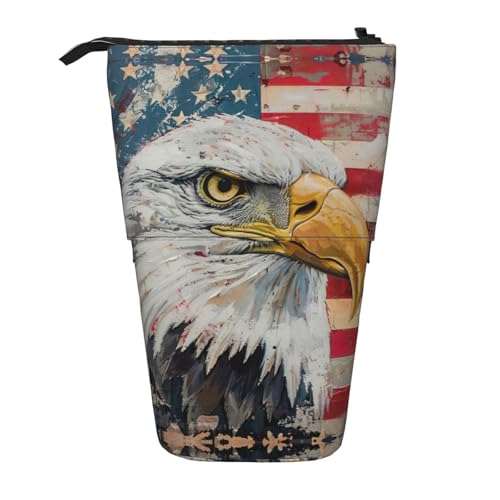 DRTGEDS Patriotic Eagle Pop-Up-Federmäppchen und Kosmetiktasche, aufstellbar, Teleskop-Bastelbedarf, Make-up-Organizer DRTGEDS Patriotic Eagle Pop-Up-Federmäppchen und Kosmetiktasche, aufstellbar, Teleskop-Bastelbedarf, Make-up-Organizer von DRTGEDS