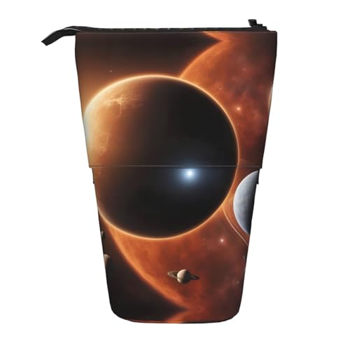 DRTGEDS Planet Space Pop-Up-Federmäppchen und Kosmetiktasche mit Sonnensystem, Teleskop, Bastelbedarf, Make-up-Organizer DRTGEDS Planet Space Pop-Up-Federmäppchen und Kosmetiktasche mit Sonnensystem, Teleskop, Bastelbedarf, Make-up-Organizer von DRTGEDS