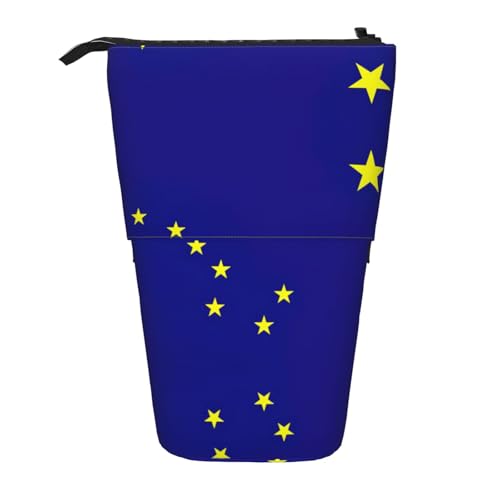 DRTGEDS Pop-Up-Federmäppchen und Kosmetiktasche mit Alaska-Staatsflagge, Teleskop, Bastelbedarf, Make-up-Organizer DRTGEDS Pop-Up-Federmäppchen und Kosmetiktasche mit Alaska-Staatsflagge, Teleskop, Bastelbedarf, Make-up-Organizer von DRTGEDS
