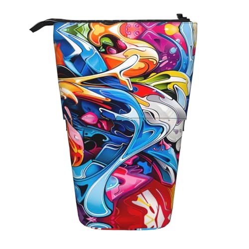 DRTGEDS Pop-Up-Federmäppchen und Kosmetiktasche mit Graffiti-Motiv, Teleskop, Bastelbedarf, Make-up-Organizer DRTGEDS Pop-Up-Federmäppchen und Kosmetiktasche mit Graffiti-Motiv, Teleskop, Bastelbedarf, Make-up-Organizer von DRTGEDS