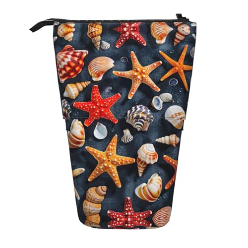 DRTGEDS Pop-Up-Federmäppchen und Kosmetiktasche mit Seestern- und Muschelmuster, Teleskop, Bastelbedarf, Make-up-Organizer, Schwarz , Einheitsgröße, Modische Drucke DRTGEDS Pop-Up-Federmäppchen und Kosmetiktasche mit Seestern- und Muschelmuster, Teleskop, Bastelbedarf, Make-up-Organizer, Schwarz , Einheitsgröße, Modische Drucke von DRTGEDS