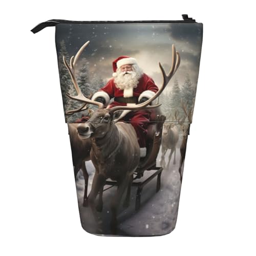 DRTGEDS Pop-Up-Federmäppchen und Kosmetiktasche mit Weihnachtsmann-Design, Teleskop, Bastelbedarf, Make-up-Organizer DRTGEDS Pop-Up-Federmäppchen und Kosmetiktasche mit Weihnachtsmann-Design, Teleskop, Bastelbedarf, Make-up-Organizer von DRTGEDS
