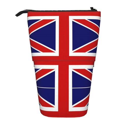 DRTGEDS Pop-Up-Federmäppchen und Kosmetiktasche mit englischer Flagge, Teleskop, Bastelbedarf, Make-up-Organizer von DRTGEDS