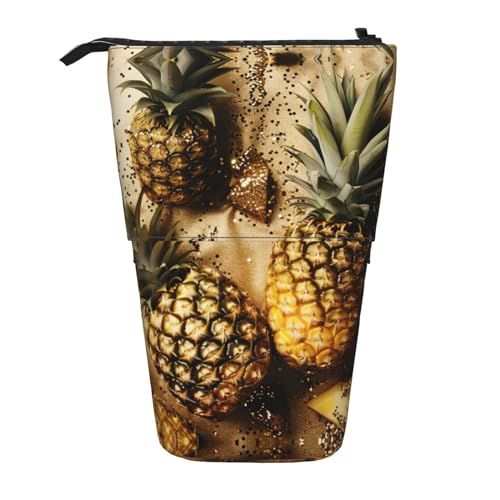 DRTGEDS Pop-Up-Federmäppchen und Kosmetiktasche mit goldfarbenem Glitzer, Ananas, Obst, Teleskop, Bastelbedarf, Make-up-Organizer DRTGEDS Pop-Up-Federmäppchen und Kosmetiktasche mit goldfarbenem Glitzer, Ananas, Obst, Teleskop, Bastelbedarf, Make-up-Organizer von DRTGEDS