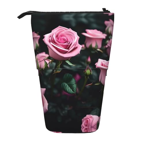 DRTGEDS Pop-Up-Federmäppchen und Kosmetiktasche mit rotem Rosenmuster, Teleskop, Bastelbedarf, Make-up-Organizer DRTGEDS Pop-Up-Federmäppchen und Kosmetiktasche mit rotem Rosenmuster, Teleskop, Bastelbedarf, Make-up-Organizer von DRTGEDS