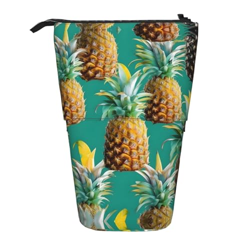 DRTGEDS Pop-Up-Federmäppchen und Kosmetiktasche mit tropischem Ananas-Design, Teleskop, Bastelbedarf, Make-up-Organizer DRTGEDS Pop-Up-Federmäppchen und Kosmetiktasche mit tropischem Ananas-Design, Teleskop, Bastelbedarf, Make-up-Organizer von DRTGEDS