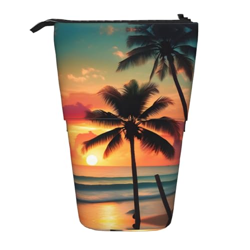 DRTGEDS Pop-Up-Federmäppchen und Kosmetiktasche mit tropischem Strandpalmen-Design, Teleskop, Bastelbedarf, Make-up-Organizer DRTGEDS Pop-Up-Federmäppchen und Kosmetiktasche mit tropischem Strandpalmen-Design, Teleskop, Bastelbedarf, Make-up-Organizer von DRTGEDS