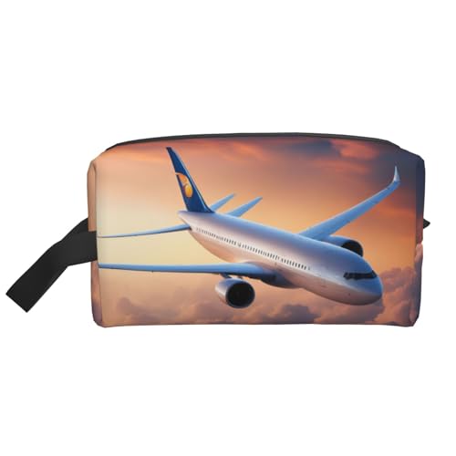 DRTGEDS Schöne Kulturtasche für Herren, Flugzeug, tragbare Reise-Kulturbeutel, Rasiertasche, kleine Tasche, Schönes Himmelsflugzeug, Einheitsgröße von DRTGEDS