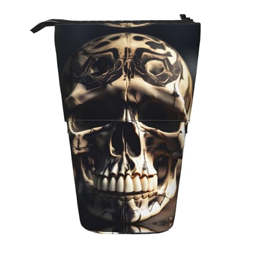 DRTGEDS Skull Rock Roll Skelett Knochen Pop-Up-Federmäppchen und Kosmetiktasche Standup Teleskop-Bastelbedarf Make-up Organizer DRTGEDS Skull Rock Roll Skelett Knochen Pop-Up-Federmäppchen und Kosmetiktasche Standup Teleskop-Bastelbedarf Make-up Organizer von DRTGEDS
