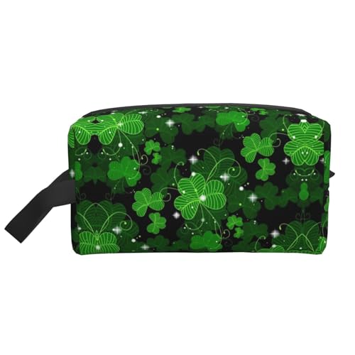 DRTGEDS St Patricks Day Kulturbeutel für Herren, tragbare Reise-Kulturbeutel, Rasiertasche, kleine Tasche, St. Patricks Day Leaves, Einheitsgröße von DRTGEDS