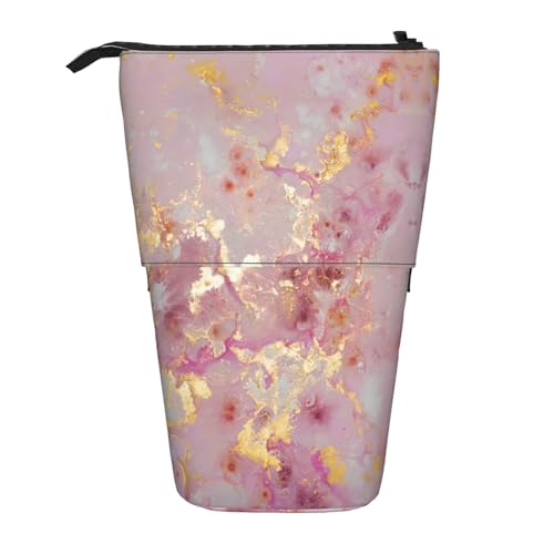 DRTGEDS Stehende Schreibwarentasche mit roter Marmorstruktur, Teleskop-Stifttasche, Make-up-Organizer, Federmäppchen DRTGEDS Stehende Schreibwarentasche mit roter Marmorstruktur, Teleskop-Stifttasche, Make-up-Organizer, Federmäppchen von DRTGEDS