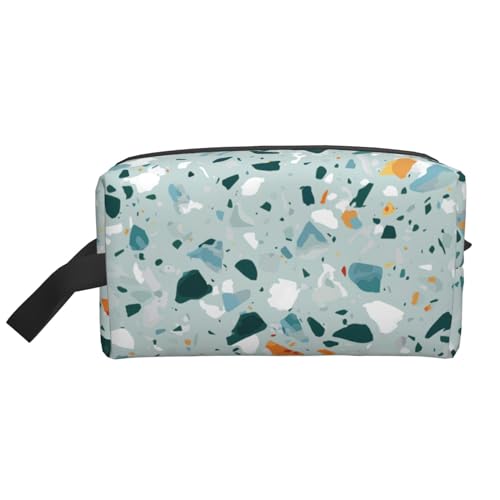 DRTGEDS Terrazzo Kulturbeutel für Herren, Marmor-Pastell, tragbare Reise-Kulturbeutel, Rasiertasche, kleine Tasche, Terrazzo Marmor Pastell, Einheitsgröße von DRTGEDS