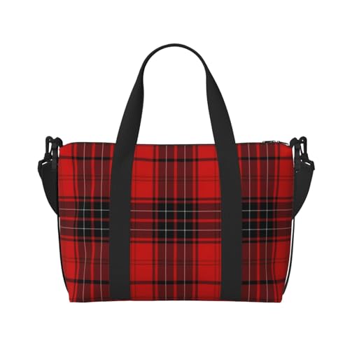 Reisetasche für Herren, Wochenendtasche, Übernachtungstasche, Sporttasche, Sporttasche, Rot und Schwarz, Schwarz, Einheitsgröße von DRTGEDS