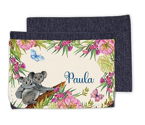 DRUC KLAUS Personalisierter Geldbeutel Urwaldfreunde – Kindergeldbörse mit Reißverschluss und Namen, Geschenkidee zum Schulanfang, Nikolaus oder zu Weihnachten – Kinder-Geldbeutel von DRUC KLAUS