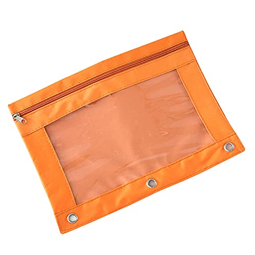 DRYIC Federmäppchent Transparentem Fenster, Schreibwarentasche, Ordner, Klassenzimmer, Aufbewahrungstasche, Für Mädchen, Jungen, Damen, Herren, Teenager, Studenten/Orange/Stand Size von DRYIC