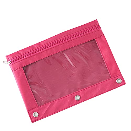 DRYIC Federmäppchent Transparentem Fenster, Schreibwarentasche, Ordner, Klassenzimmer, Aufbewahrungstasche, Für Mädchen, Jungen, Damen, Herren, Teenager, Studenten/Red/Stand Size von DRYIC