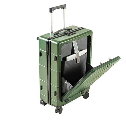 DRYIC Gepäck 20 Zoll Boarding Fall Ein-Knopf Frontöffnung Koffer Trolley Fall Silent Wheel Charging, grün von DRYIC