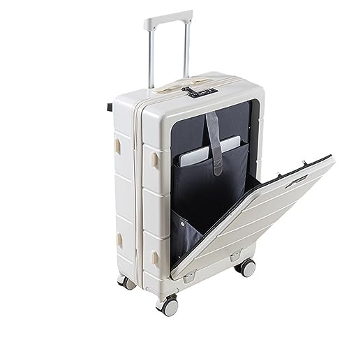 DRYIC Gepäck 20 Zoll Boarding Fall Ein-Knopf Frontöffnung Koffer Trolley Fall Silent Wheel Charging, weiß von DRYIC