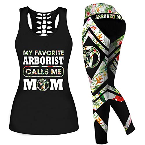 DRZHEAM Frauen 2 Stück Casual Totenkopf Outfits 3D Gedruckt Aushöhlen Tank Tops Yoga Leggings Jogger Sets Activewear von DRZHEAM