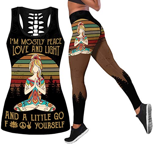 DRZHEAM Damen Zucker Schädel Yoga Outfits für Frauen 2 Stück Sets, Weihnachten Tank Tops Leggings Training Activewear für Mädchen von DRZHEAM