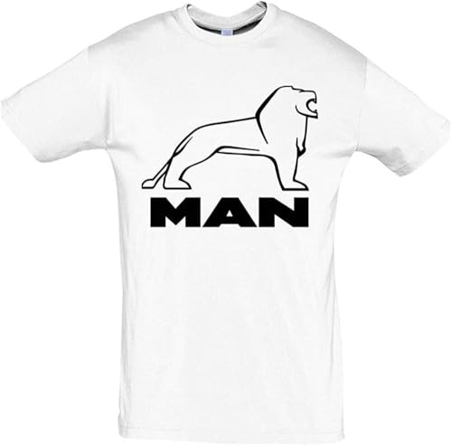 Man Truck Trucker T-Shirt Weiß M von DRtrAERFJ
