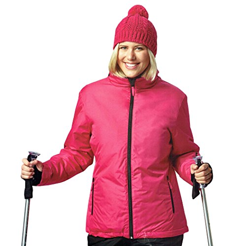 DS Damen Skijacke Snowboardjacke Jacke winddicht und wasserabweisend Ski Bionic Finish Eco Oeko Tex Rosa (L (44/46)) von DS