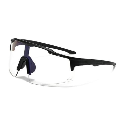 DSAFHIU Photochrome Fahrrad-Sonnenbrille mit UV-Schutz, Rahmen/Bügel/Gläser aus PC-Material for Radfahren und Wandern, blendfreie Outdoor-Sportbrille(Black frame black legs) von DSAFHIU
