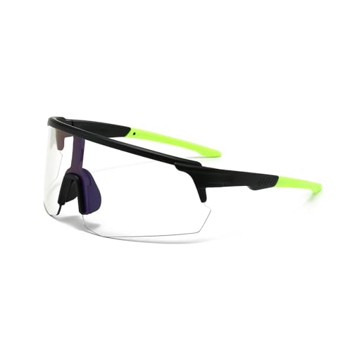 DSAFHIU Photochrome Sonnenbrille for Männer und Frauen mit UV400-Schutz, leichter PC-Rahmen und -Linse, blendfreie Brille for Autofahren, Radfahren und Wandern im Freien(Black frame green legs) von DSAFHIU